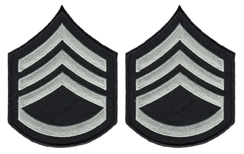 lapd sergeant chevrons rocker silver grey black or white black