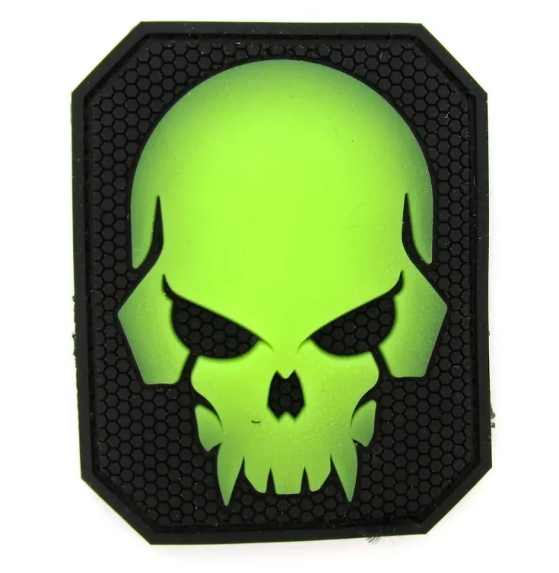 large pirate skull pvc morale patch hook fastener clearance