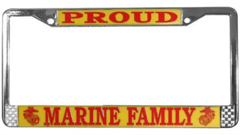 marine family pride metal license plate holder