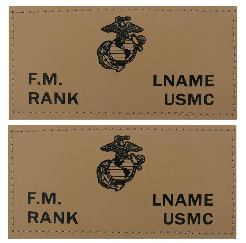 marine leather flight badge tan pair