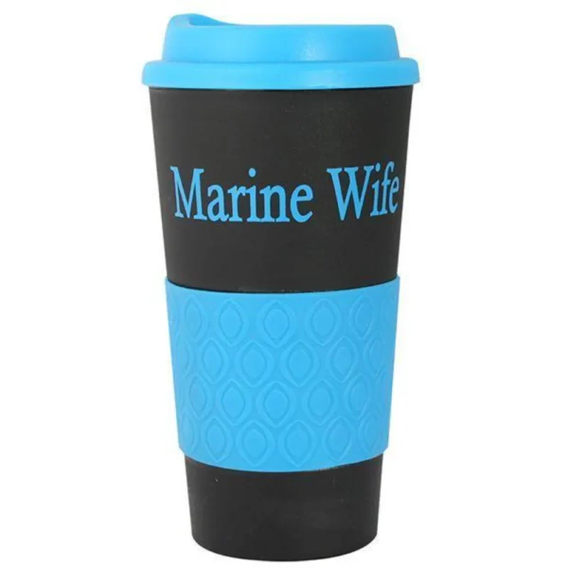 marine wife grip n go mug black blue