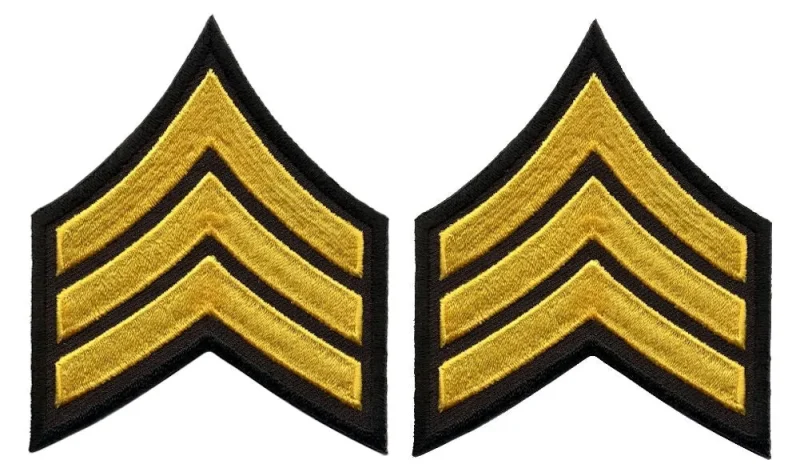 medium gold on black sergeant chevrons