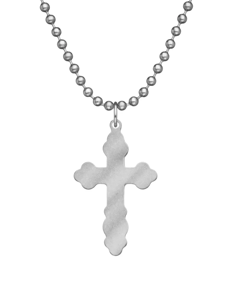 military byzantine cross necklace w dog tag chain clearance