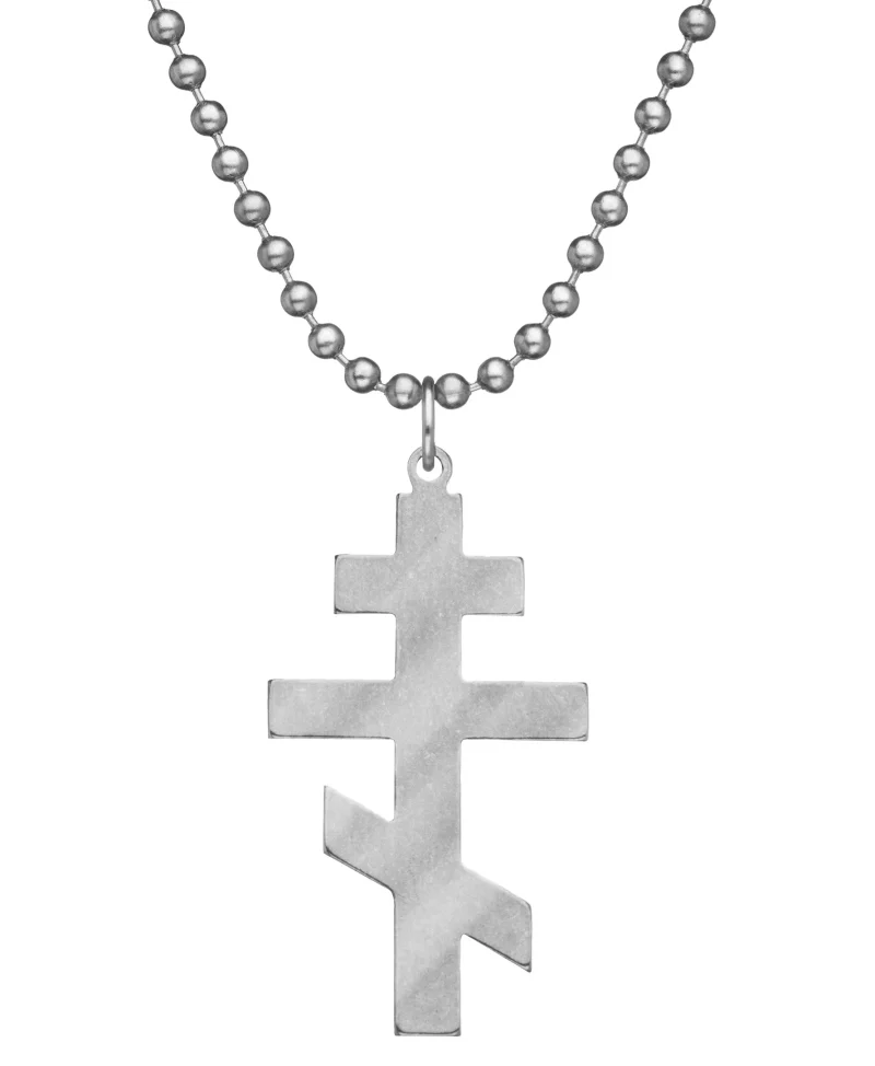 military grade orthodox cross dog tag necklace