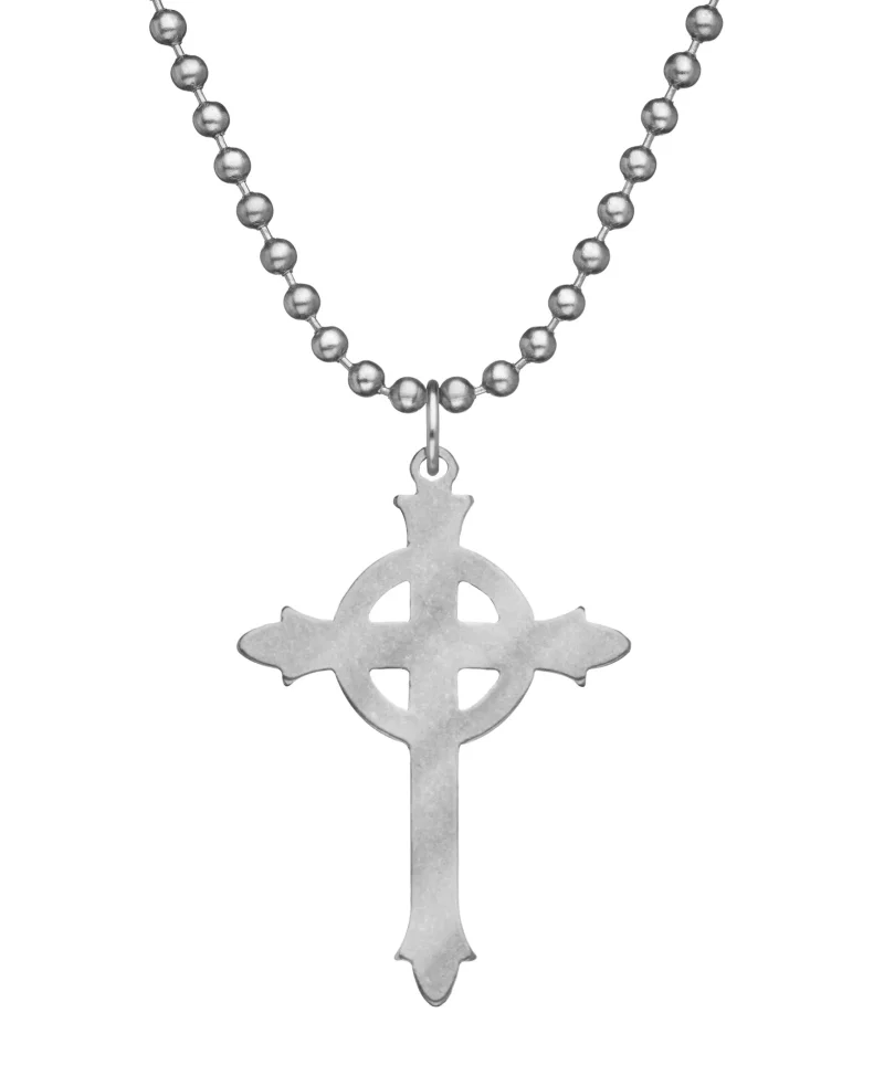 military grade presbyterian cross necklace w dog tag chain