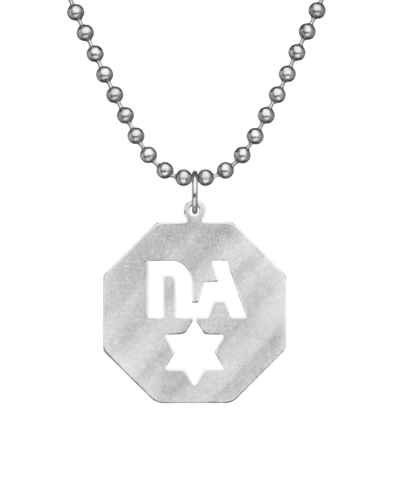 military grade star necklace with dog tag chain