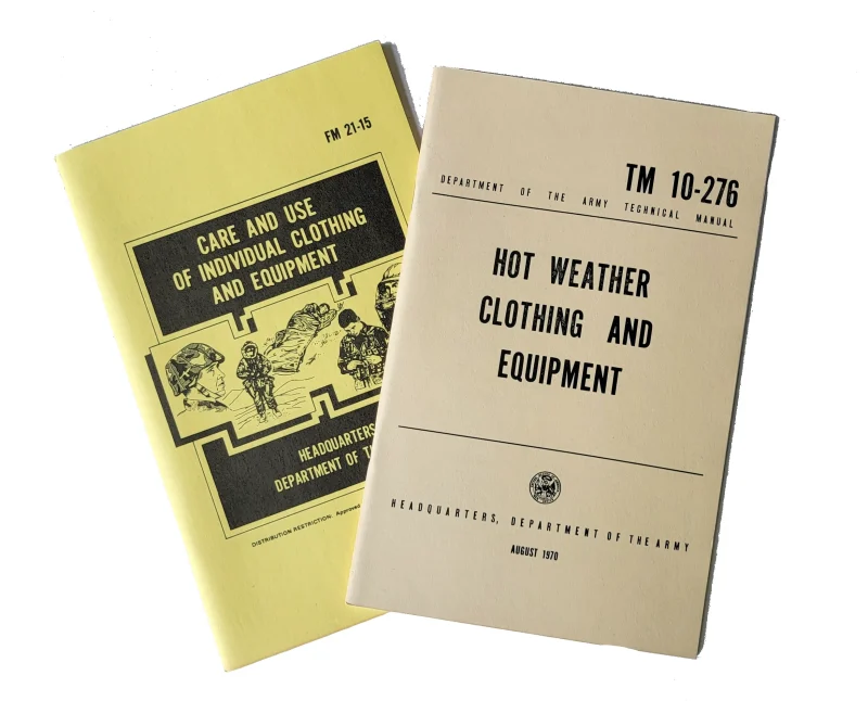 military manuals set equipment care hot weather gear