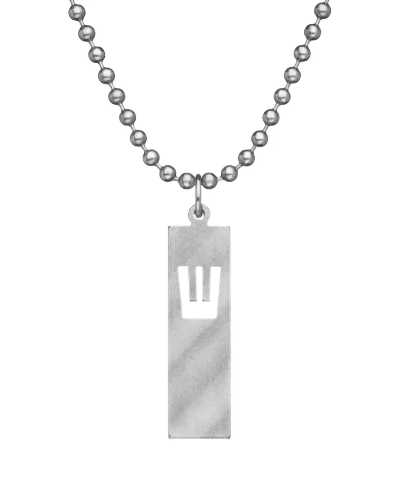 military mezuzah necklace with dog tag chain