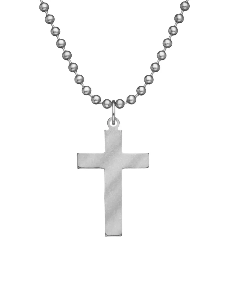 military style cross necklace with dog tag chain genuine issue