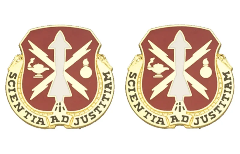 missile munitions center insignia pair