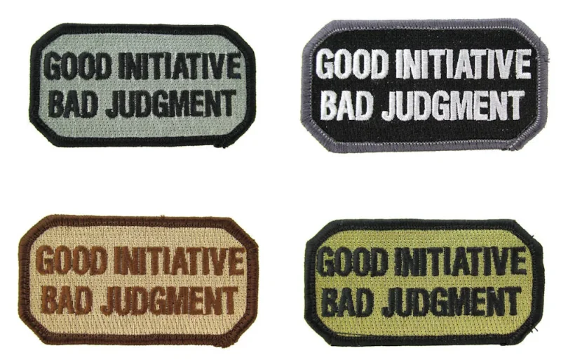 morale patch good initiative bad judgment multiple colors