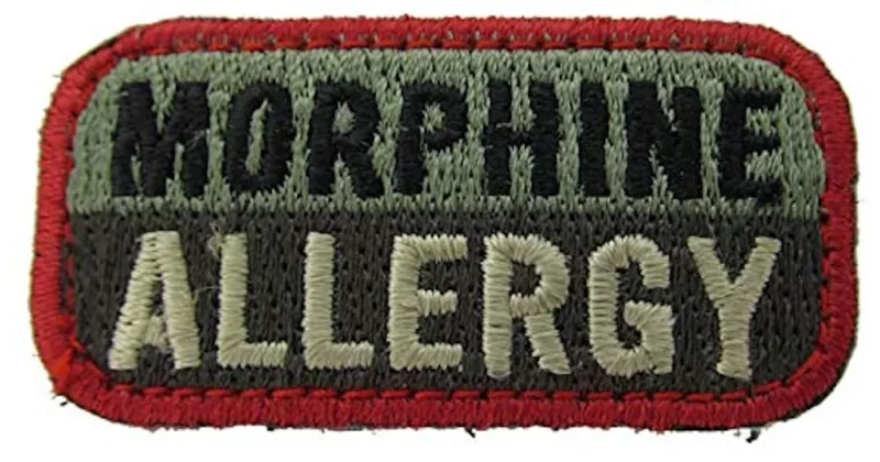 morphine allergy foliage green patch