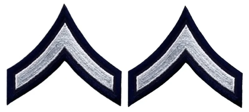 navy blue pfc chevrons white design