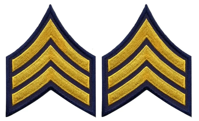 navy blue sergeant chevrons medium gold