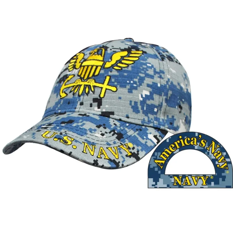 navy eagle blue camo ball cap limited clearance