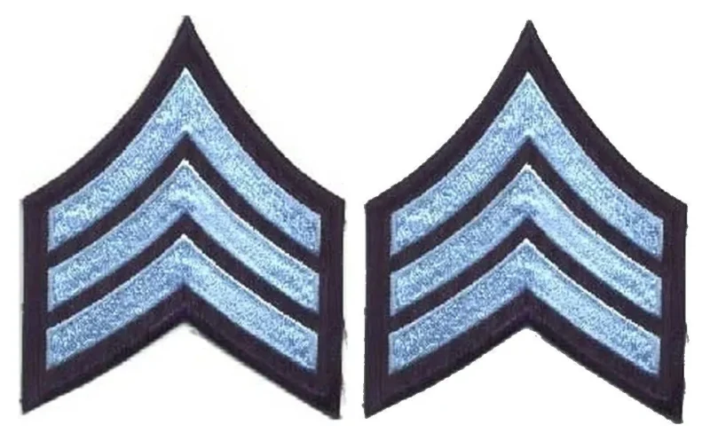 navy sergeant chevrons light blue embossed