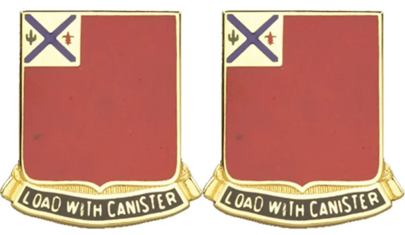 new hampshire 172nd field artillery insignia pair canister load