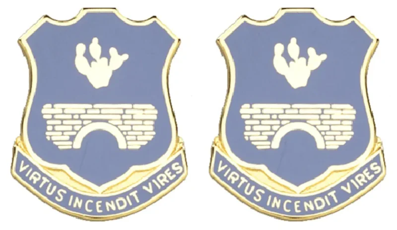 north carolina 120th infantry unit insignia pair virtus incendit