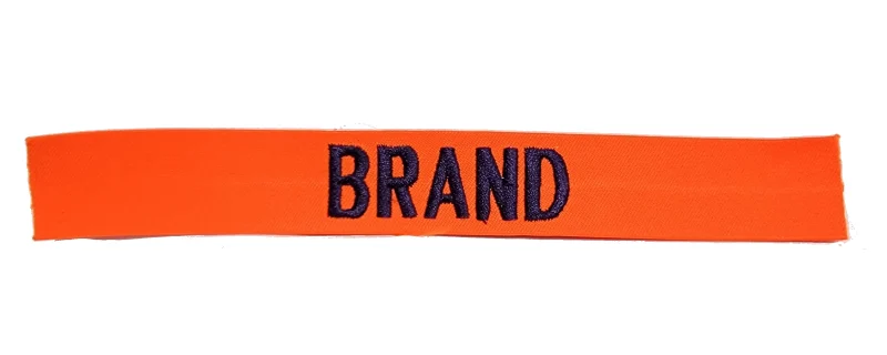 orange fabric sew on name tape fluorescent scaled