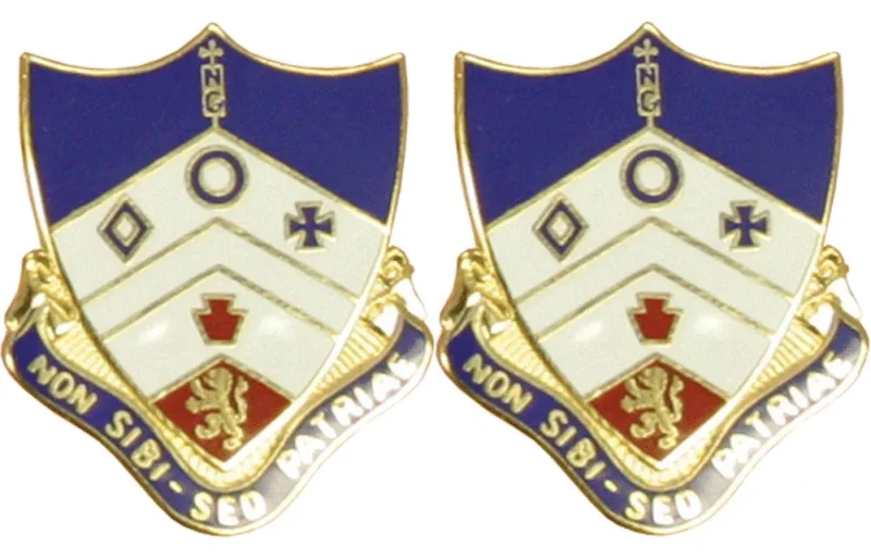 pair of 108th pa field artillery insignia non sibi des patriae