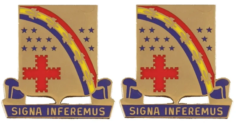 pair of 167th infantry signa inferemus unit insignia