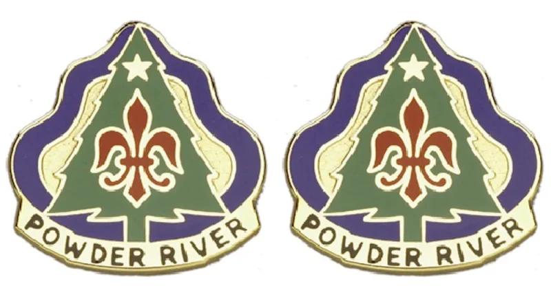 powder river 91st division insignia set pair