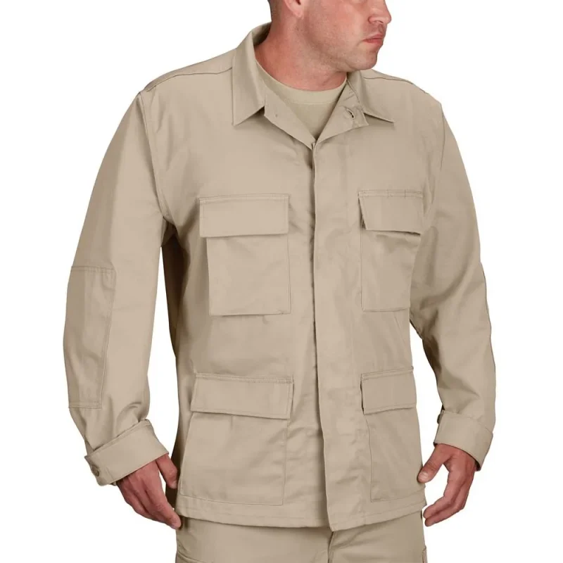 propper khaki tan 100 cotton bdu jacket closeout