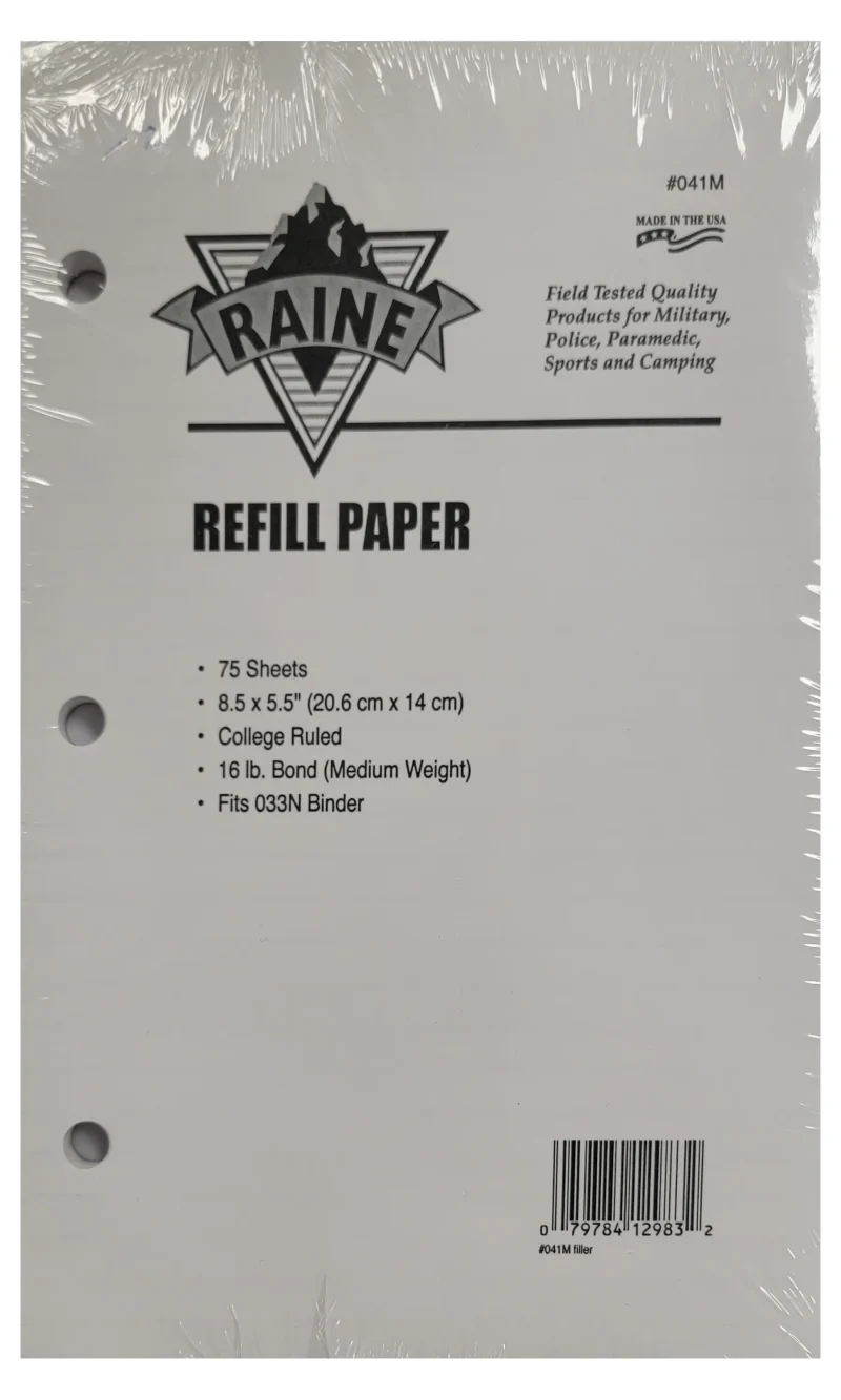 raine 8x5 refill paper for 033n notebook binder scaled