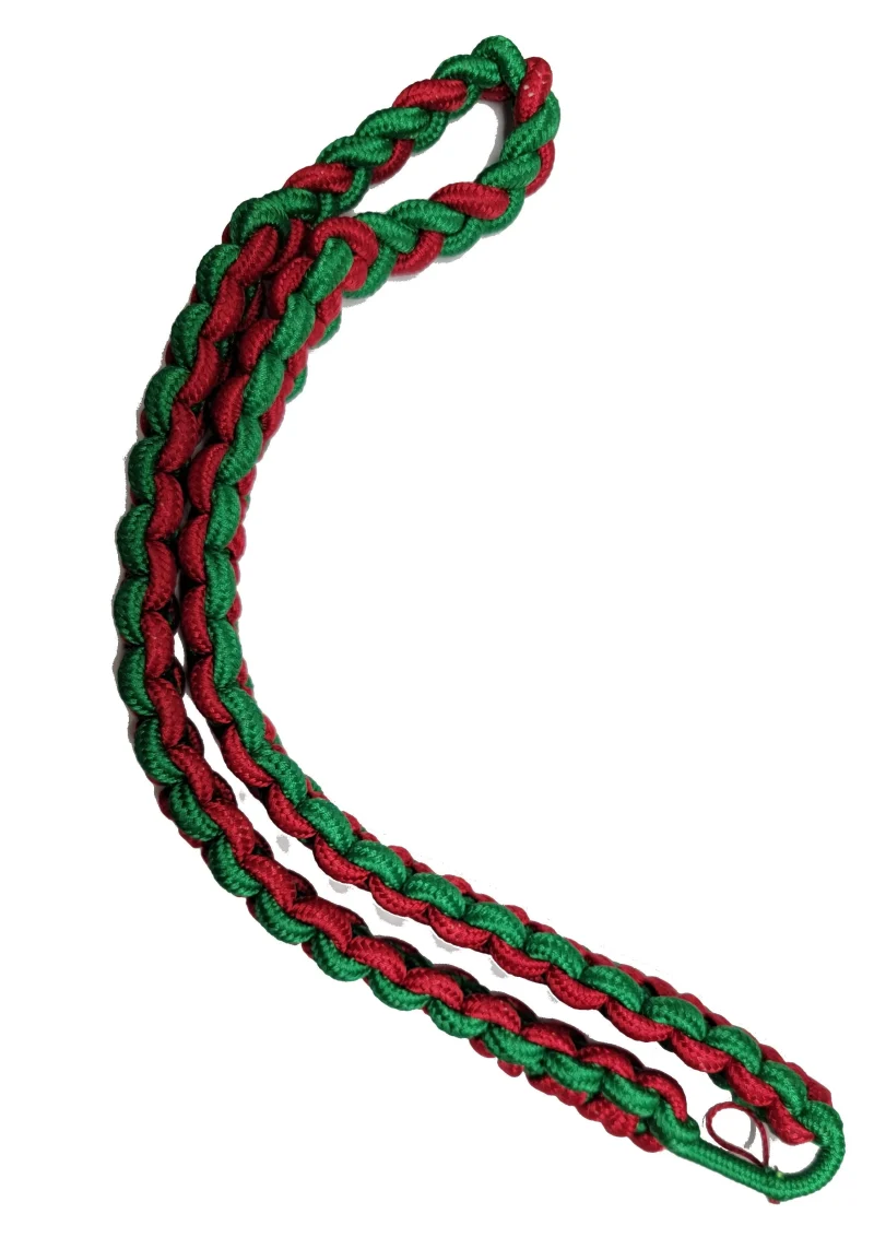 red green two color shoulder cord braid scaled