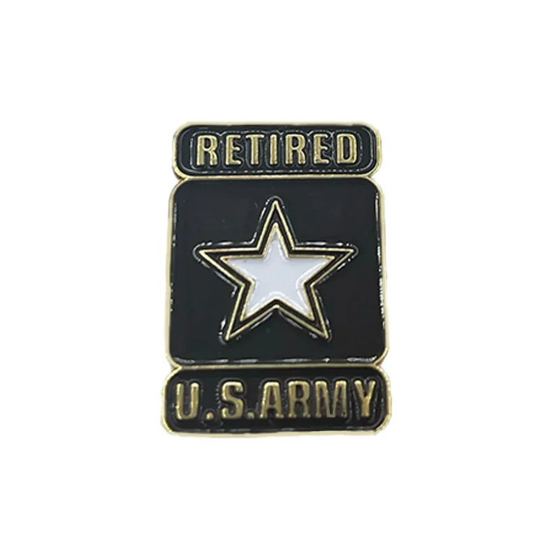 retired u s army star metal pin