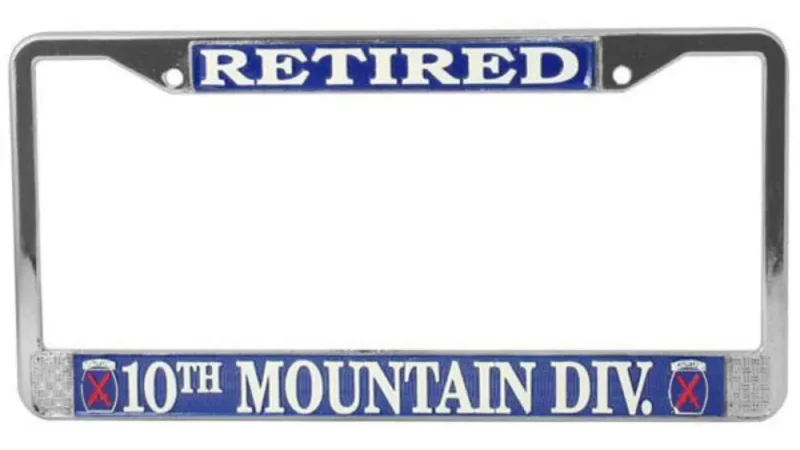 retired us army 10th mountain division plate frame