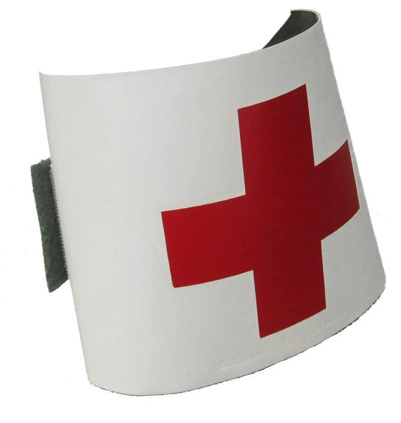 reversible red cross armband with hook and loop