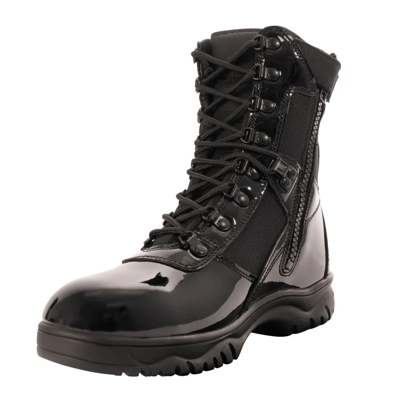 rothco 8 high gloss tactical boot w side zip forced entry