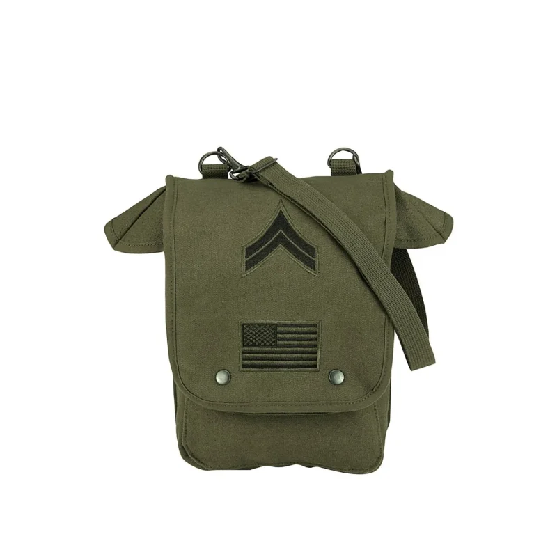 rothco canvas map bag w military patches