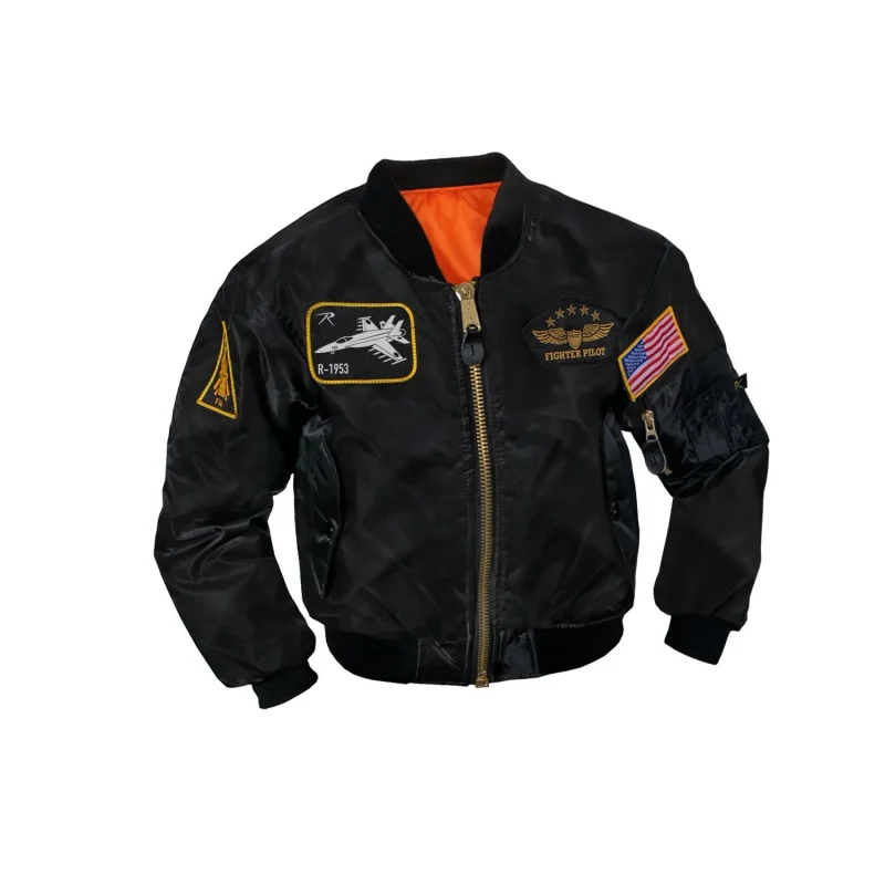 rothco kids flight jacket with embroidered patches