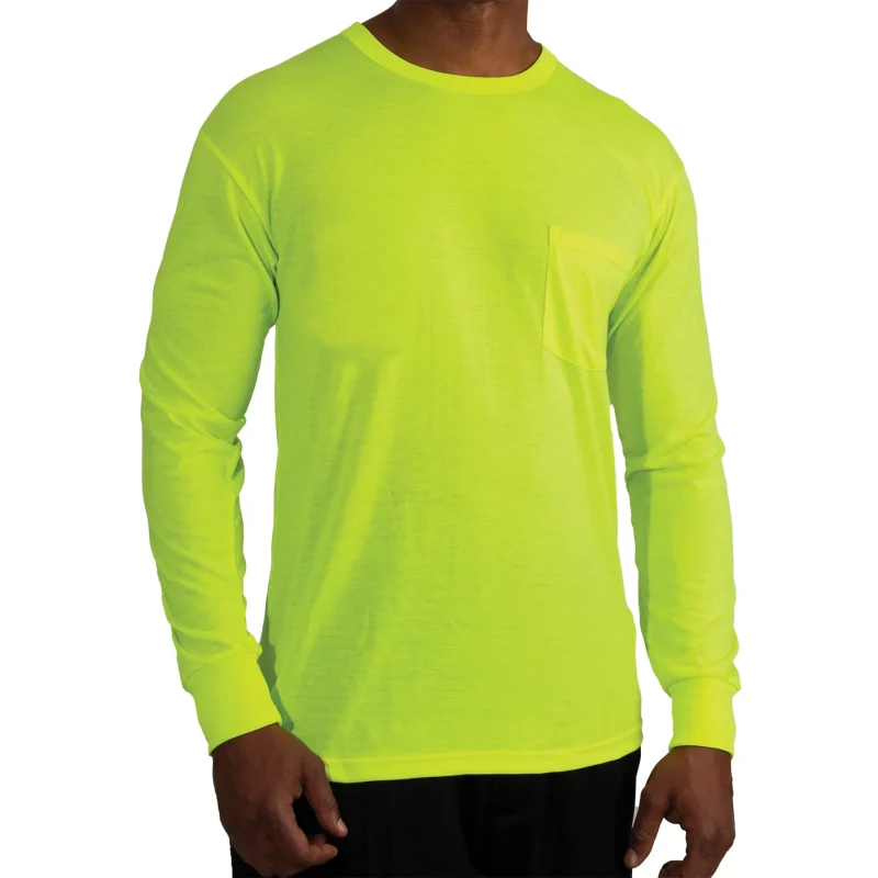 rothco long sleeve wicking t shirt safety green