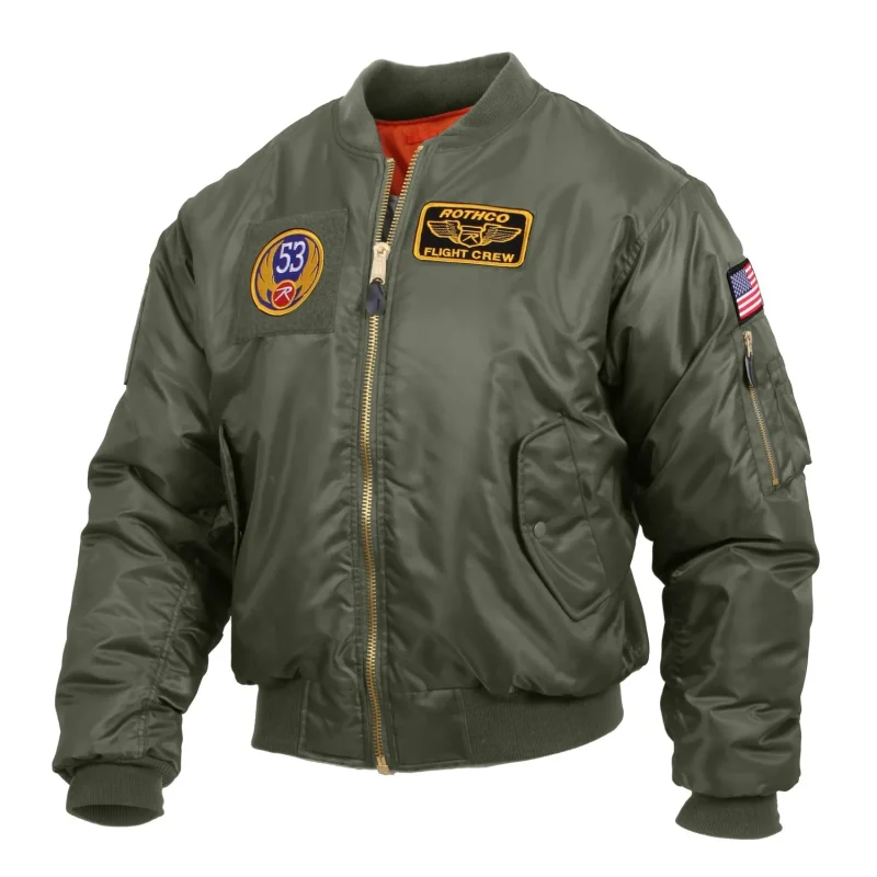 rothco ma 1 flight jacket with custom patches