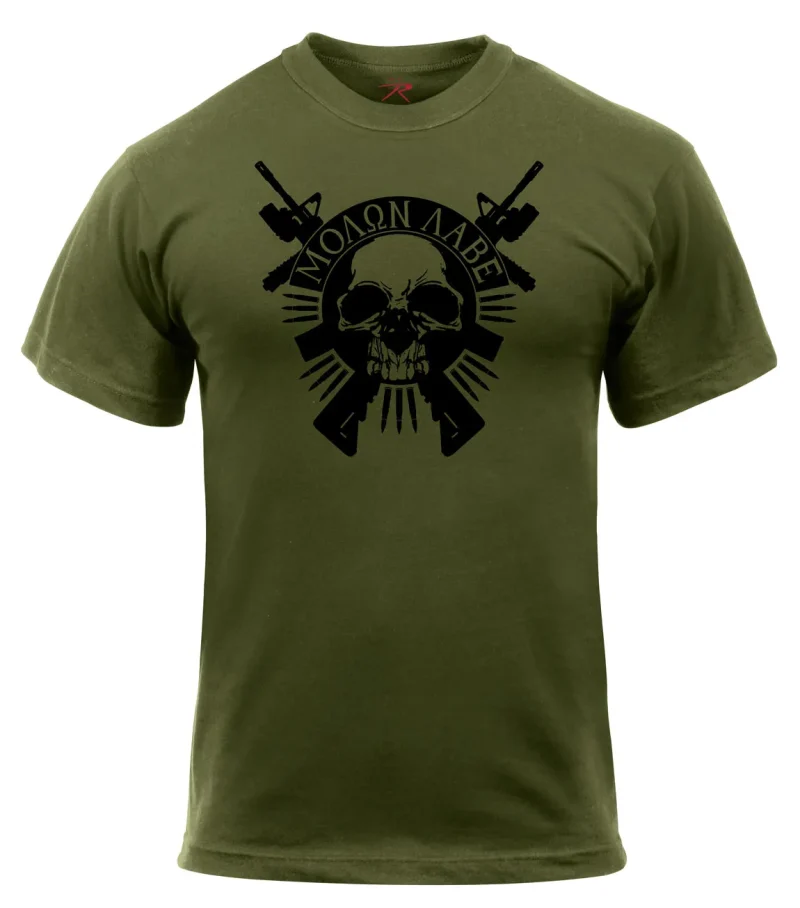 rothco molon labe skull graphic tee