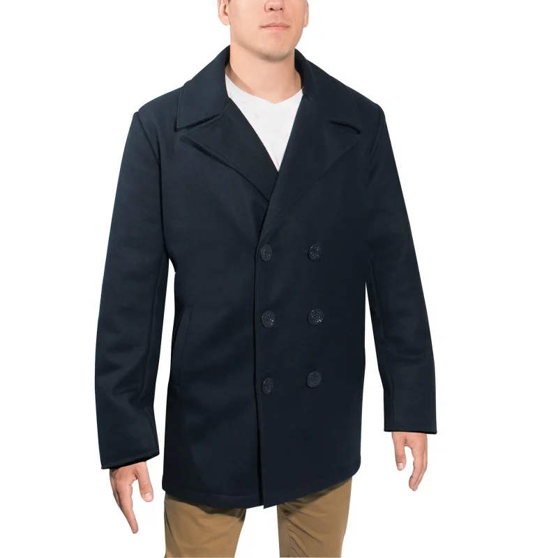 rothco navy deluxe pea coat stylish winter coat