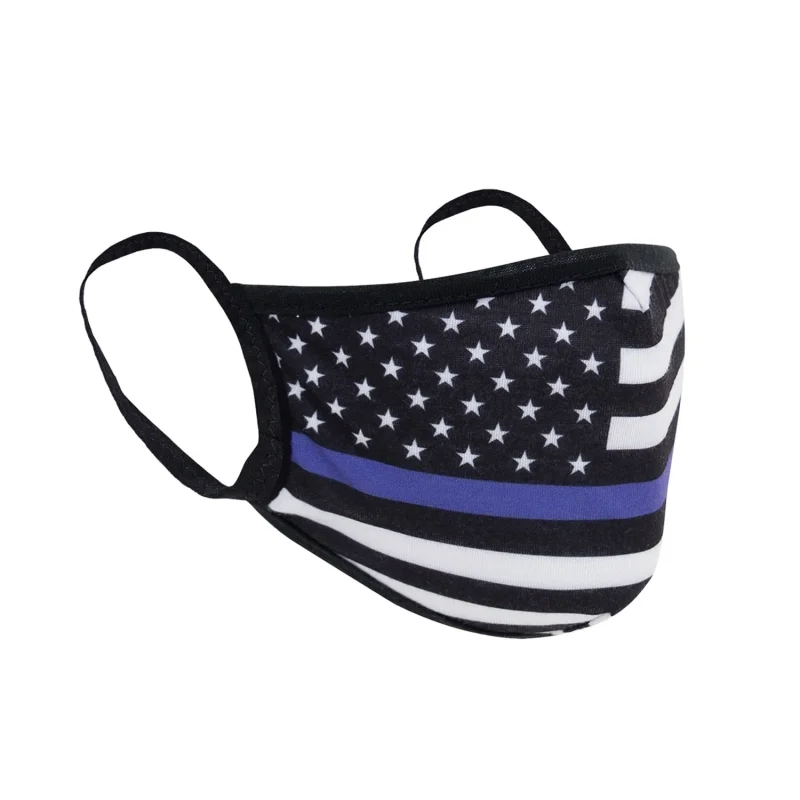 rothco thin blue line 3 layer reusable polyester face mask