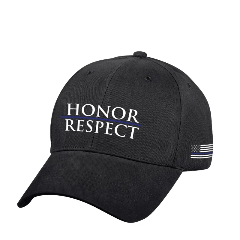 rothco thin blue line cap honor respect black