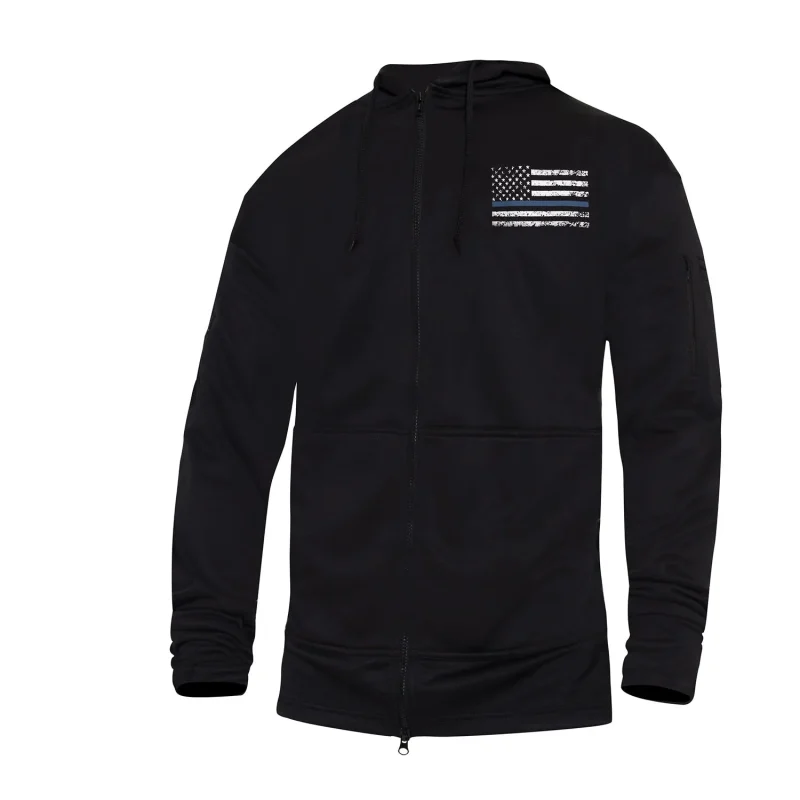 rothco thin blue line concealed carry hoodie black zip