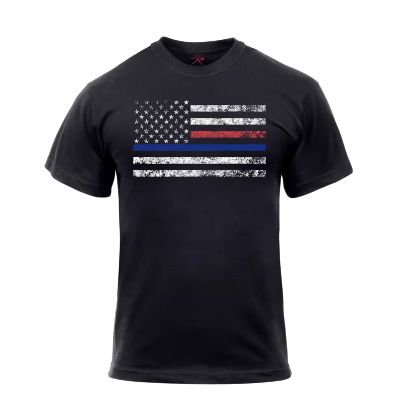 rothco thin blue red line u s flag t shirt