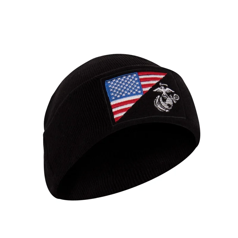 rothco usmc eagle globe anchor usa flag knit beanie cap