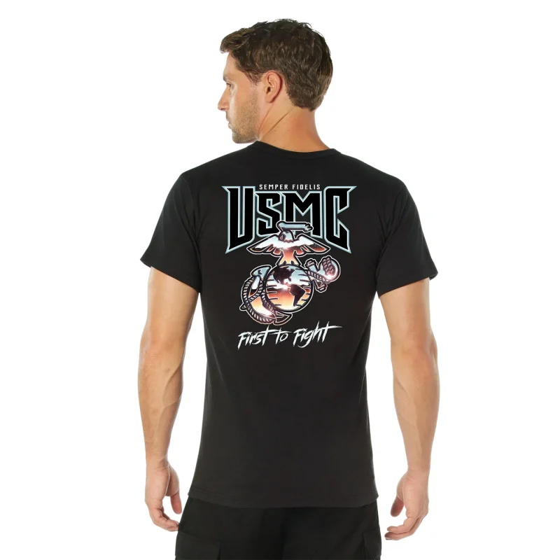 rothco usmc first to fight graphic tee