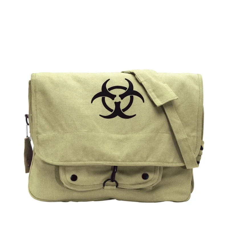 rothco vintage paratrooper canvas bag w bio hazard logo