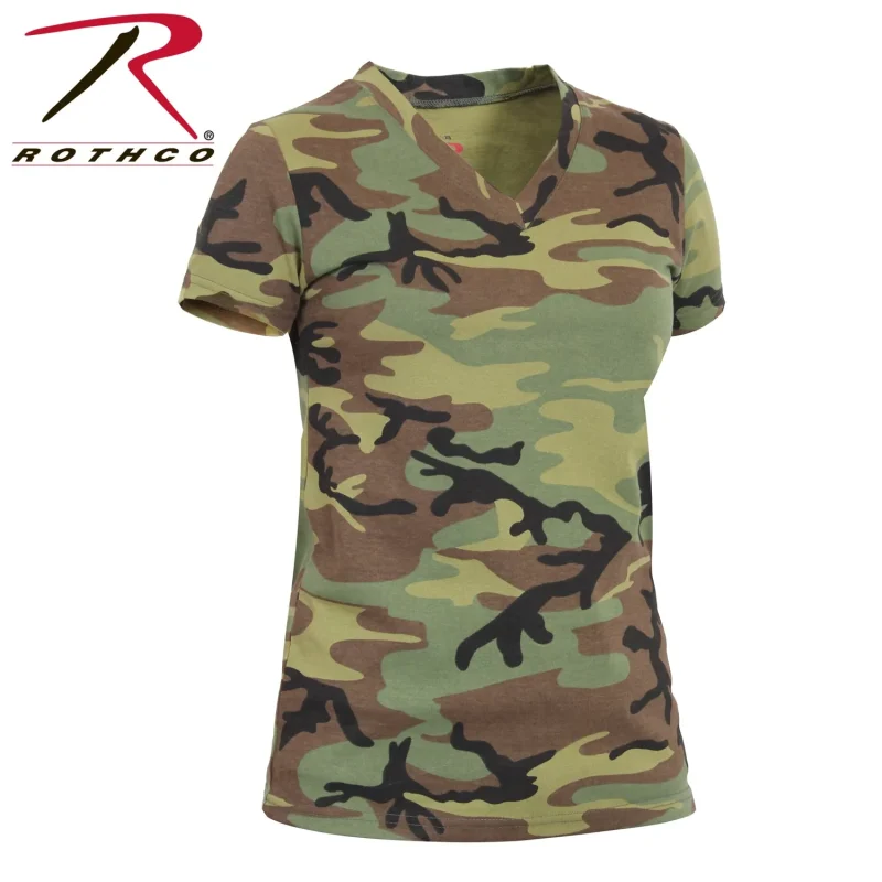 rothco women s long camo v neck tee shirt