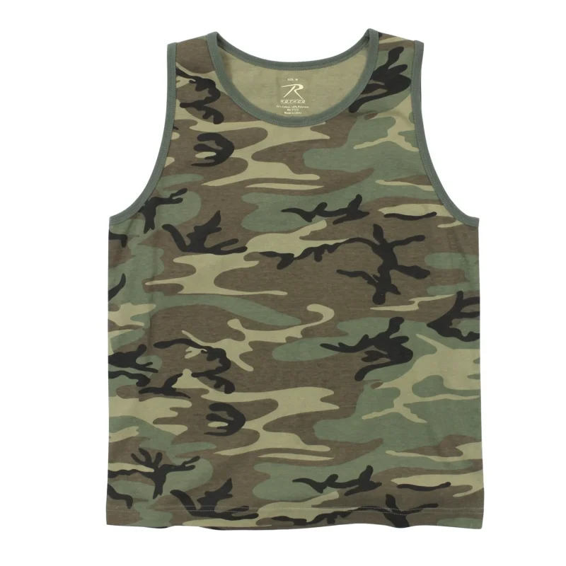 rothco woodland camo tank top vintage style