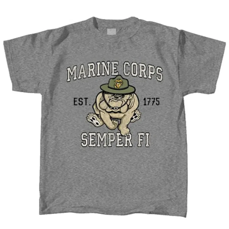 semper fi marine corps kids mascot t shirt heather gray clearance