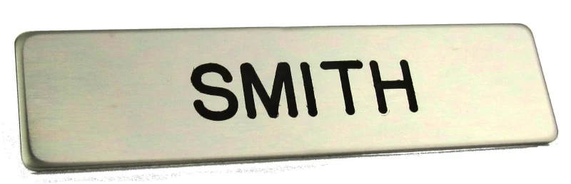 silver steel law enforcement name tag for uniforms